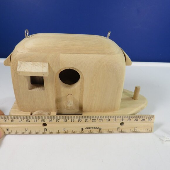 RV Camper Wood "Birdhouse" with metal hooks for hanging - Picture 4 of 10